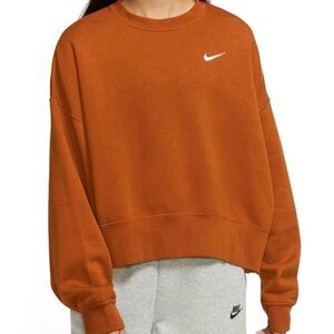 Nike Orange Essential Fleece Crew Sweatshirt Size Women’s Medium